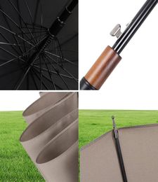 Parachase Big Umbrella Wooden Windproof 16 Ribs Business Japanese Long Handle Umbrella Rain Women Men 120cm Golf Clear Umbrella T26750094