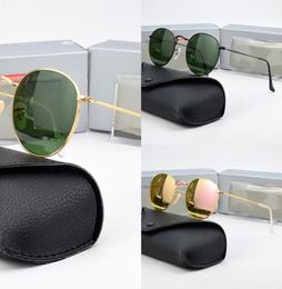 Round Fashion sunglasses Men Women Glass Mens designer masculine Female Mirror vintage Eyewear Brand Sun glasses Driving R3447 J124261362