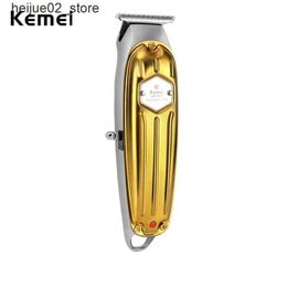 Electric Shavers Kemei 1973 All-metal Professional Hair Trimmer for Barber Rechargeable Men Electric Beard Hair Clipper Cutting Machine 0mm Blade Q240318