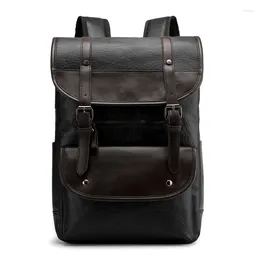 Backpack Vintage Men For Teenage School Bags Male Large Capacity Laptop Backpacks Leather Travel