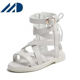 HBP Non-Brand Children Girls Gladiator Shoes Summer New Arrival Baby Fashion Princess Style Leather Sandals