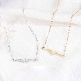 Chains Silver Colour Small Lock Necklace Women's Micro Inlaid Pendant Light Luxury Niche Design Temperament Clavicle Chain