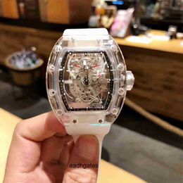 Richa Luxury Mens Mechanical Watch Milles Automatic Transparent Hollow Out Personalised Luminous Waterproof Swiss Movement Wristwatches