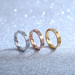screw carter rings nail six-diamond titanium steel ring for men women with elegant temperament diamond inlaid stainless Jewellery P9OF