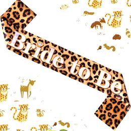 Party Decoration Sursurprise-Leopard Bride To Be Sash Cheetah Bachelorette Decorations For Women Wild Bridal Shower Supplie