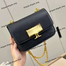 Fashion Womens Bag Crossbody handbag New leather clamshell wallet luxury Metal Chain Small Golden Brick Single Shoulder Tofu bag versatility Square handbags