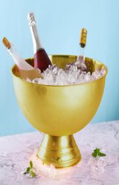 hickening stainless steel big size basin champagne bucket of ice bucket champagne ice bucket party food salad bowl2642871