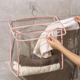 Storage Bags Bathroom Waterproof Hanging Bag PVC Wall Towel Clothes Organizer Large Capacity Wall-mounted