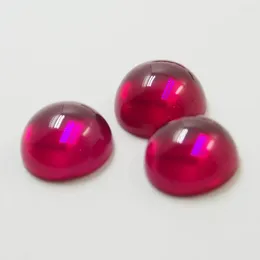 Loose Diamonds 12mm 10 Piece/a Lot Quality Round Flatback Ruby Gemstone Cabochon Corundum For Jewellery