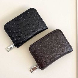 Men's Short Coin Purse Simple Women's Card Bag Multi Card Position Crocodile Print Coin Purse Zipper Clutch Bag 032124