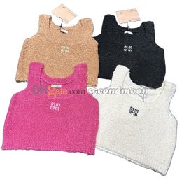 Letters Embroidered Crop Top Women Sexy Tanks Top Square Neck T Shirt Summer Party Sexy Vest