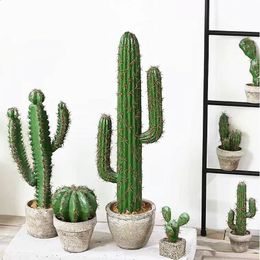 3843CM Artificial Cactus Plants House Decoration Tropical Fake Succulent Greening el Garden Party Home Decor Accessories 240314