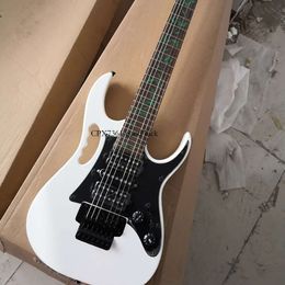 Strings White Electric Guitar with Black Hardware Rosewood Fretboard