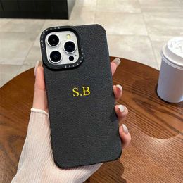 Cell Phone Cases Luxury Personalised initials phone case suitable for iPhone 15 14 13 Pro Max 12 13 MiNi 11 shock-absorbing bumper cover J240318