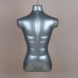 whole 74CM half torso Thicker section inflatable body mannequins body male model bust without arms maniquis para ropa M00012260K