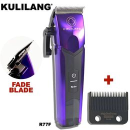 KULILANG R77F 7200RPM Professional Electric Hair Clipper Barber FADE Thin Blade Quality Trimmer Cutting Machine 240315