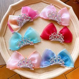 Hair Accessories Children's Bow Hairpin Princess Crown Cute Baby Three-dimensional Mesh Headdress Little Girl