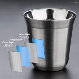 Coffee Pots Stainless Steel Mug Double Wall 80ml/160ml Portable Cup Travel Tumbler Jug Milk Tea Cups Office Water Mugs