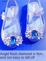 Sandals New 2022 Princess Crystal Jelly Shoes for Girls - Childrens High Heeled Toddler SandalsC24318