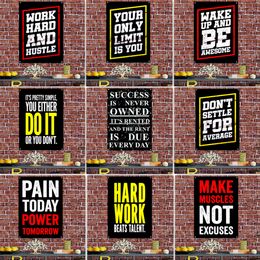 Motivational Workout Quotes Poster - Elevate Your Fitness Work Study with this Inspirational Wall Hanging Flag - Wall Art Banner Ideal for Gym, Office and Room Wall Decor