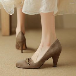 Dress Shoes 2024 Spring Women Pumps Sexy Super High Heels For Fashion Luxury Ladies Kid Suede Genuine Leather