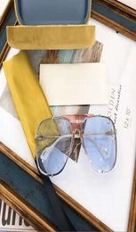 Pilot Sunglasses 0739 Silver light blue Oversize Sunglasses unisex occhiali da sole firmati uv400 with box8178155