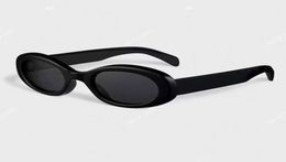 Lunettes de soleil mode 4S194 sunglasses design cadre ovale minimaliste pur miroir noir voyage style ete protection UV400 qualite 8887706