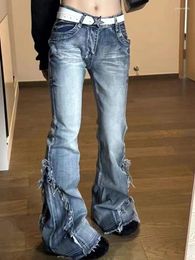 Jeans da donna autunno streetwear pantaloni denim vintage donna stile americano svasatura allentata femminile designer coreano dritto casual 2024