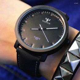 Relógios de pulso moda yazole relógio masculino esportes relógios pulseira de couro quartzo preço gota relogio masculino reloj hombre
