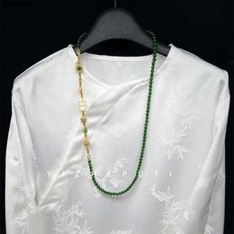 Neue chinesische Design-Stil Halskette Smaragd Runde Perlen Multi Wear abnehmbare Webarmband für Frauen