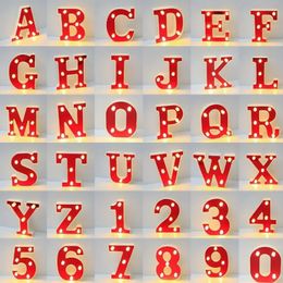 16cm Red LED Marquee Alphabet Lights Decorative Letter and Number Lamps for Home and Events