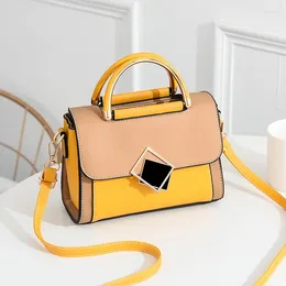 Shoulder Bags Fashion All-match Simple Colour Matching One-shoulder Small Square Bag Women's 2024 Summer Texture Messenger Handbag Women