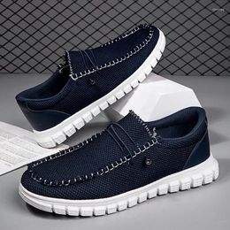 Casual Shoes Fujeak Plus Size Non-slip Sneakers For Men Flat Walking Lightweight Breathable Mesh Loafers Comfortable Footwear