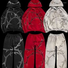 Herren Hoodies Sweatshirts Independent Station Neues Produkt Thorn Strsestone Reißverschluss Hoodie Winter Y2K Hip Hop Punk High Street Bügelte Diamond Hoodie 769