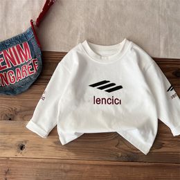 Classic Boys letter printed T-shirt INS kids long sleeve Tees 2024 spring children cotton casual tops clothes S1221