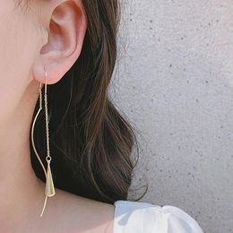Stud Earrings For Women 2024 Vintage Temperament Tassel Ear Line Sweet Little Fresh Jewelry-Accessories Fashion Long Hanging