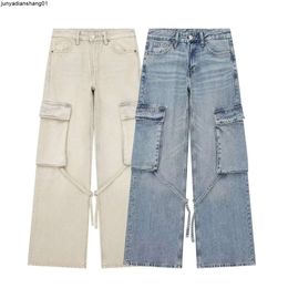 Женские джинсы в рабочем стиле со средней посадкой, весенние новые длинные брюки прямого кроя