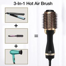 Tools 3 In1 Hot Air Comb Electric Hot Air Brush Straight Hair Comb Multifunctional Curling Straight Hot Air Comb Fluffy Household Tool