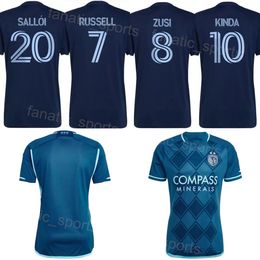 Sporting Kansas City Soccer 26 Erik Thommy Jersey 24/25 FC 54 Remi Walter 17 Jacob Davis 9 Alan Pulido 6 Nemanja Radoja Daniel Salloi Johnny Russell Football Shirt Kit