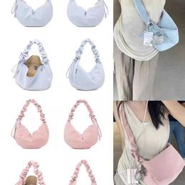 Shoulder Bags Women s 2024 New Korean Version Instagram Casual Diagonal Cross Bag with Niche Design Pleated Cloud Bag One Shoulder Trendy 240318