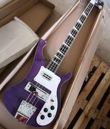 Strings Purple Electric Bass Guitar With Flame Maple Veneer Rosewood Fretboard