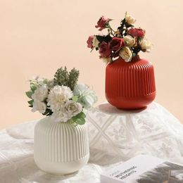 Vases Nordic Creative Flower Arrangement Container Wet And Dry Planter Desk Decoration Imitation Ceramic Plastic Crafts