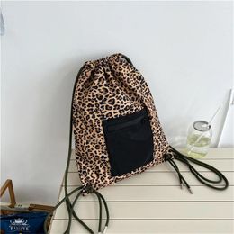 Evening Bags Ladies Large Capacity Nylon Bag Leopard Style Shoulder Eco Shopping Simple Casual Tote Cloth Books Handbag For Girls