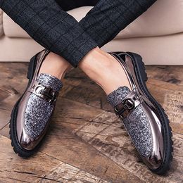 HBP Non-Brand 2024 autumn new business casual trend bright upper work shoes large size British style Formal official men leather shoes