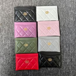 Fashion Luxury mini cc Wallet designer bag woman mens caviar pink Card Holders Key Wallets Top quality leather quilted key pouch Clutch passport holders Coin Purses