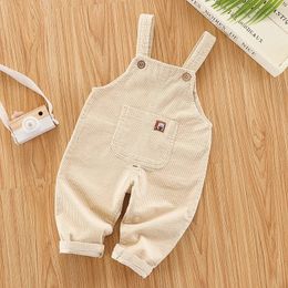 DIIMUU Kids Baby Boys Girls Overalls Casual Pants 14T Infants Toddler Bib Trousers Spring Fall Clothing Boy Jumper Dungarees 240307