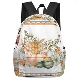 Backpack Wood Grain Flower Leaves In Autumn Student School Bags Laptop Custom For Men Women Female Travel Mochila