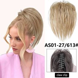 Synthetic Wigs Synthetic Straight Chignon Messy Fluffy Hair Bun Claw Clip-in Hair For Women Fake Hair Scrunchy 240329