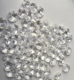 Party Decoration 200PCS/lot 14mm Acrylic Crystal Octagonal Beads Diy Garland Strands( 200pc Rings) For Wedding Chandelier