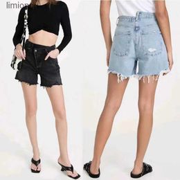 Women's Shorts Women denim shorts asymmetrical high waist fashion casual lady frayed shortsC243128